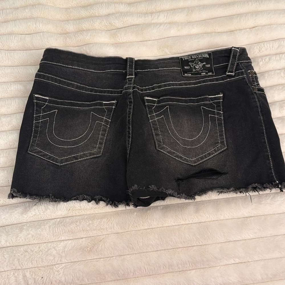 True Religion Women's Black Denim Shorts